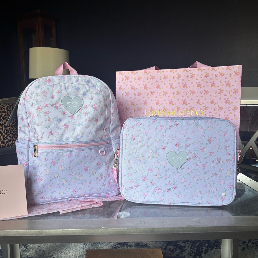 LoveShackFancy State Kane Backpack & Laptop case / carrier set - Picture 2 of 12
